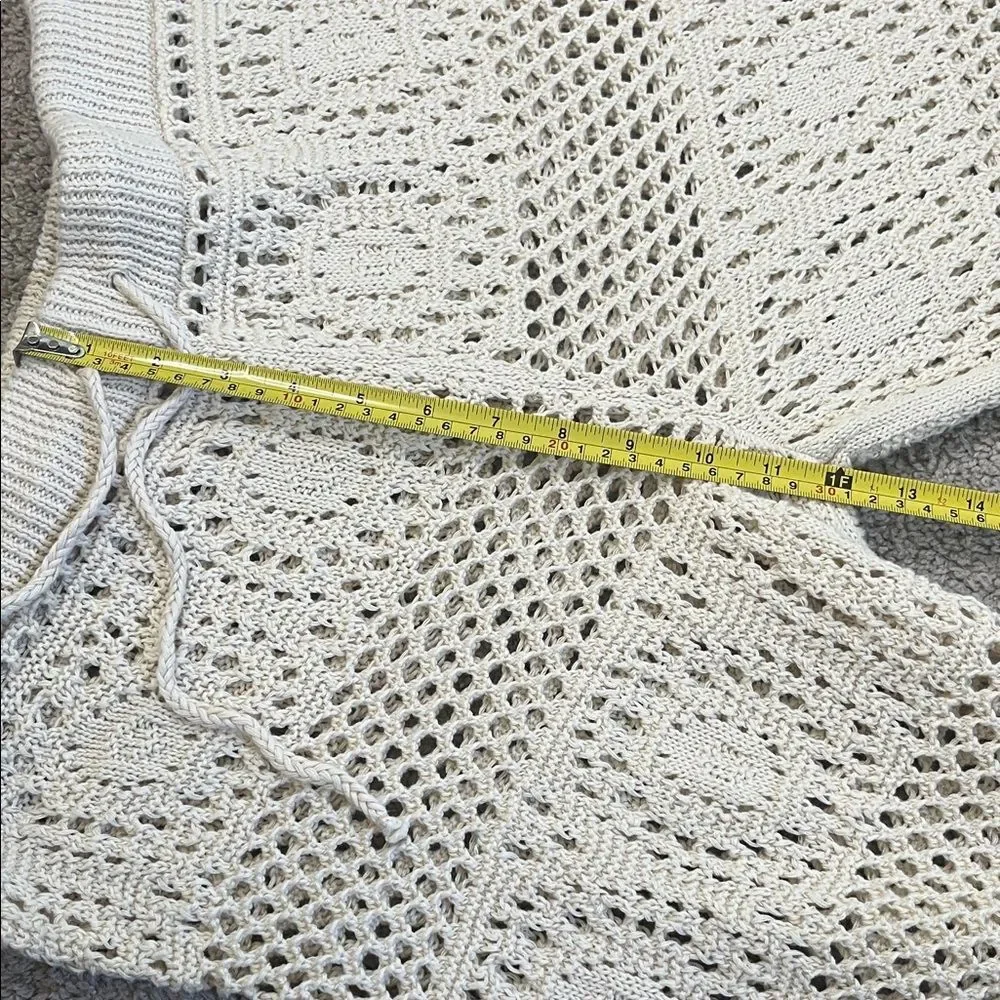 Aerie Cream Crochet Wide Leg Party Pants Swim Coverup Beach Festival Resort